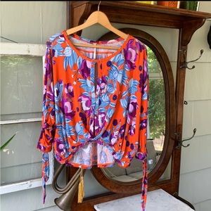 Free People “Keepin’ On Tee” Floral Top Blouse